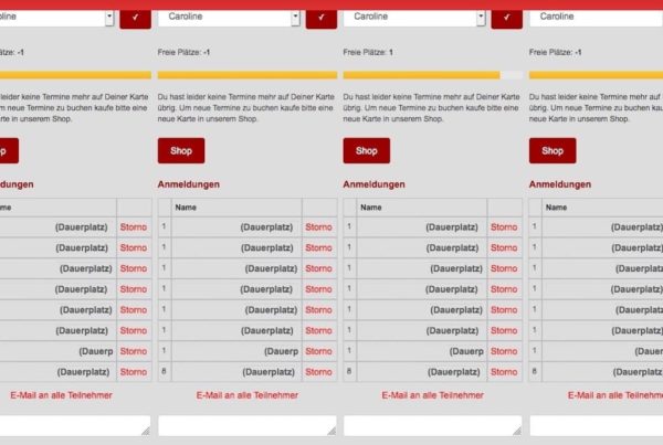 Kurs-Buchungssystem Überbuchung